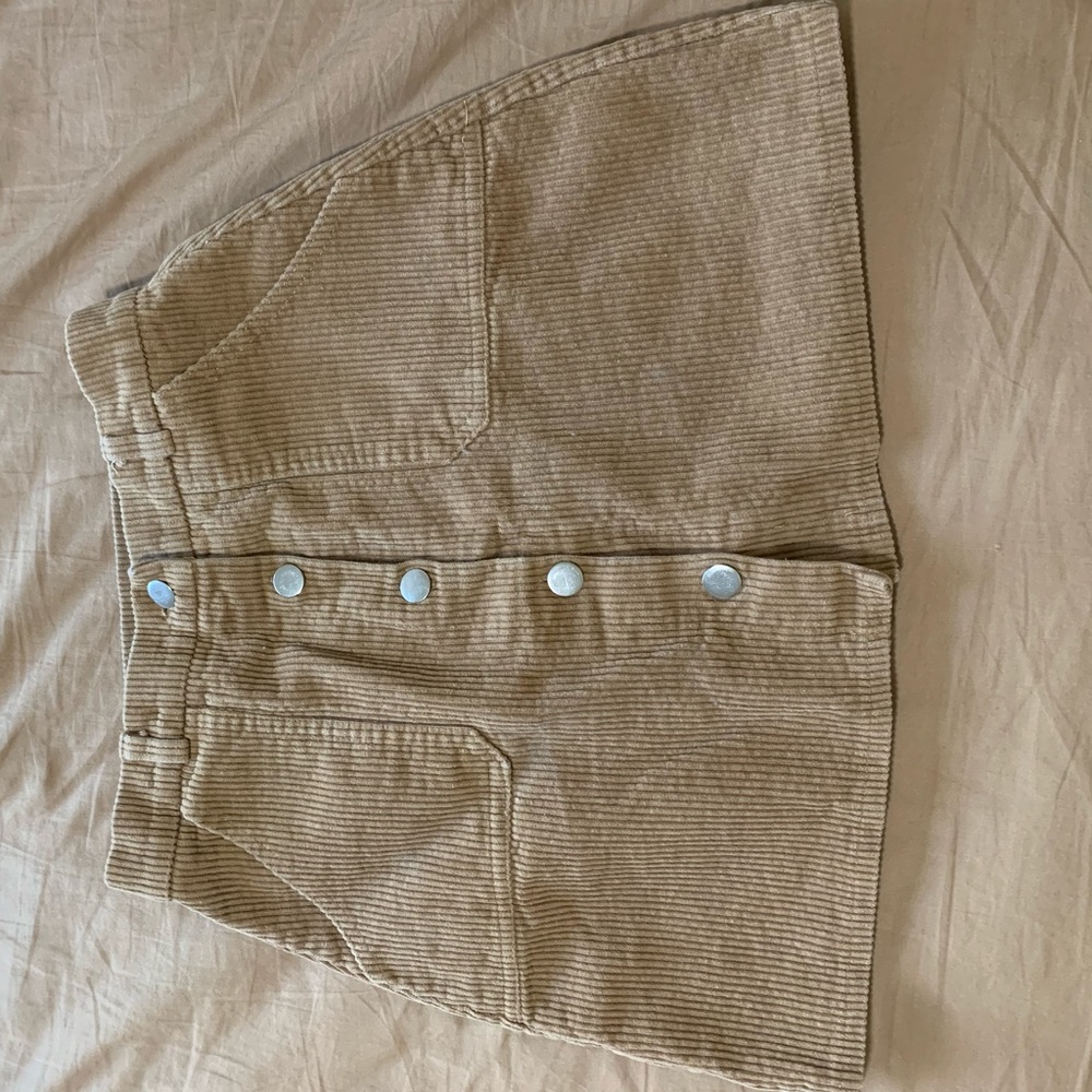 Tan corduroy mini skirt
